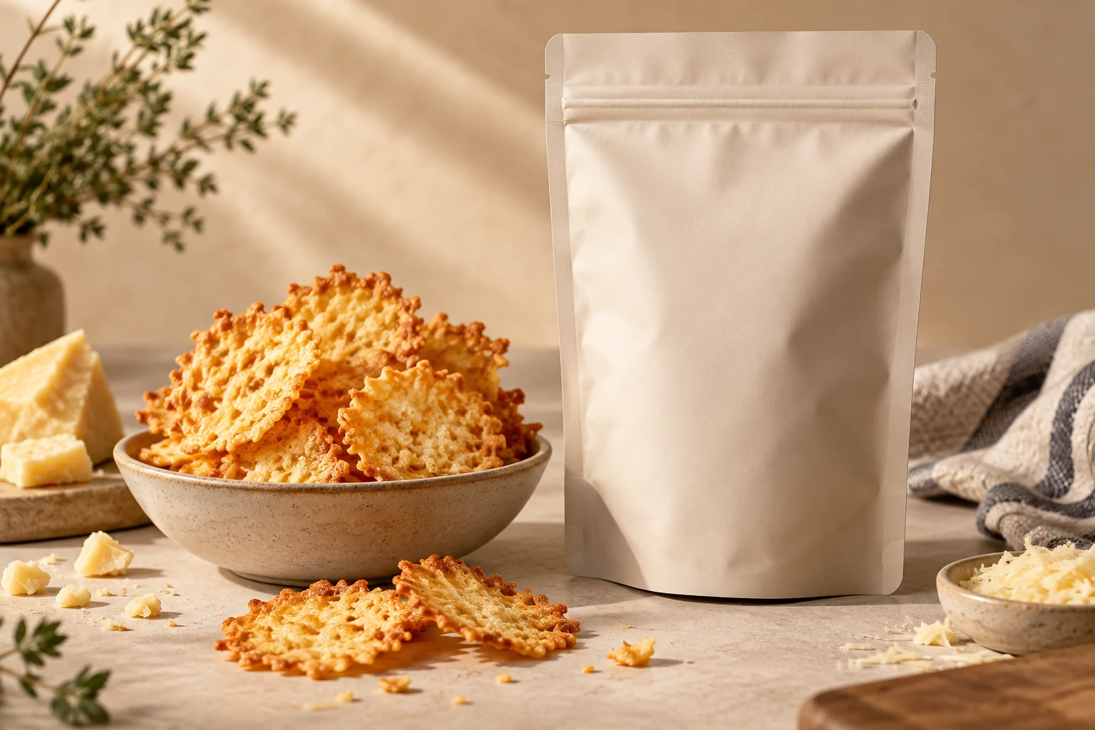How Do I Package Cheese Crisps in a Flexible Pouch