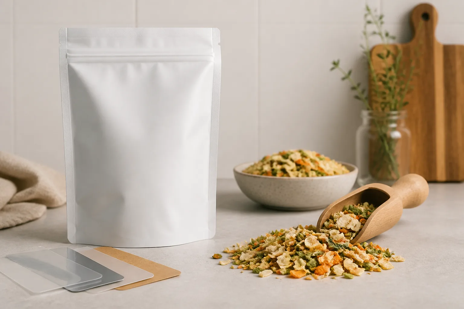 How Do I Package Dehydrated Soup Mixes in a Flexible Pouch