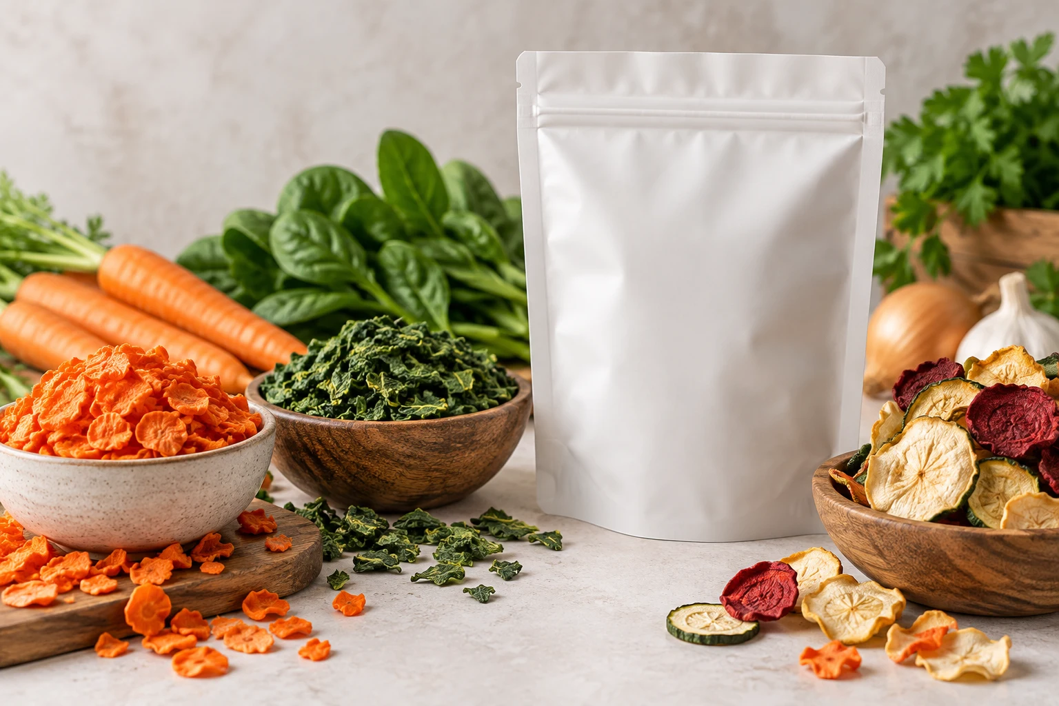 How Do I Package Dehydrated Vegetables in a Flexible Pouch