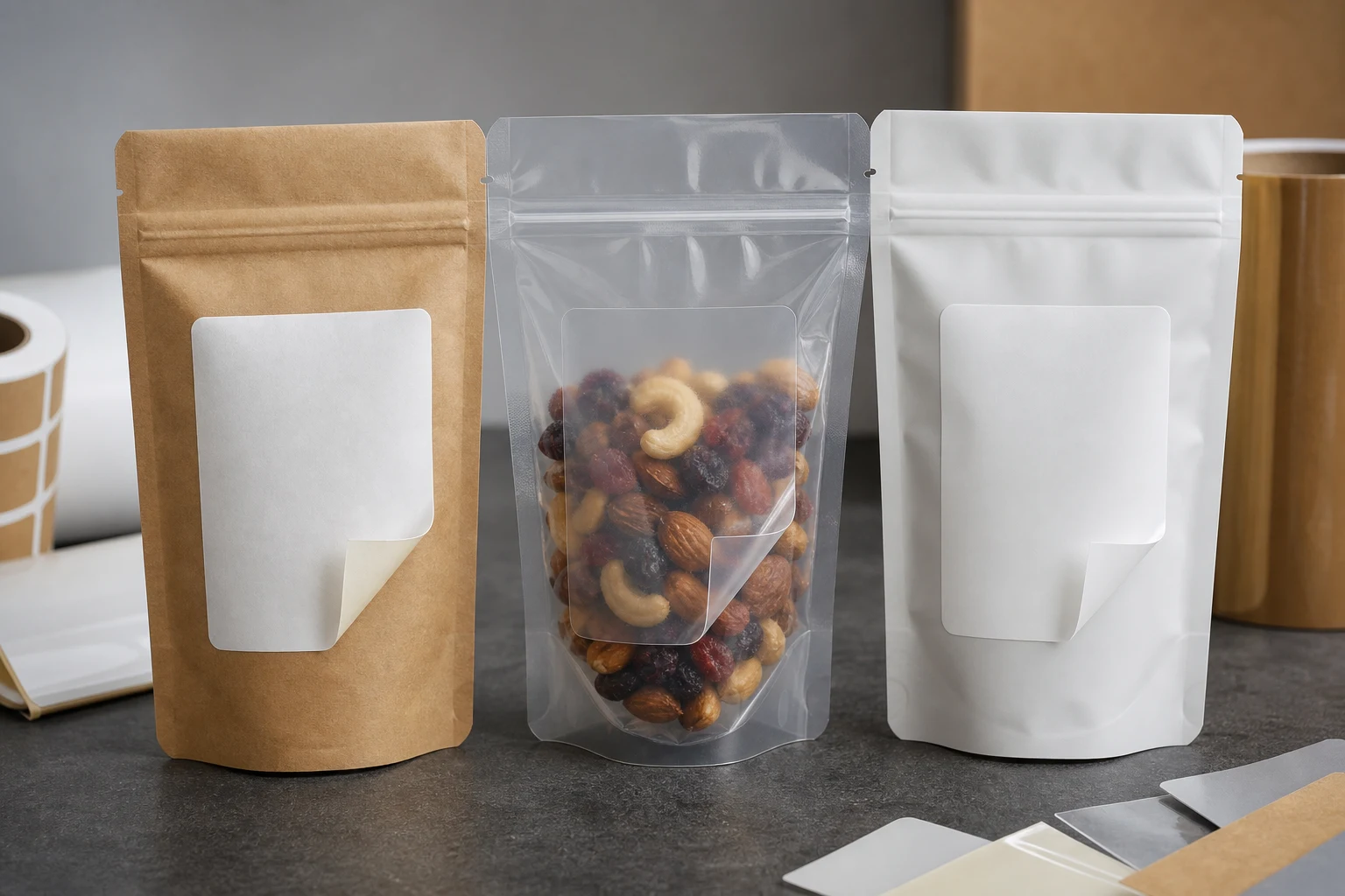 How Do I Choose Label Material and Adhesive for Stock Pouches