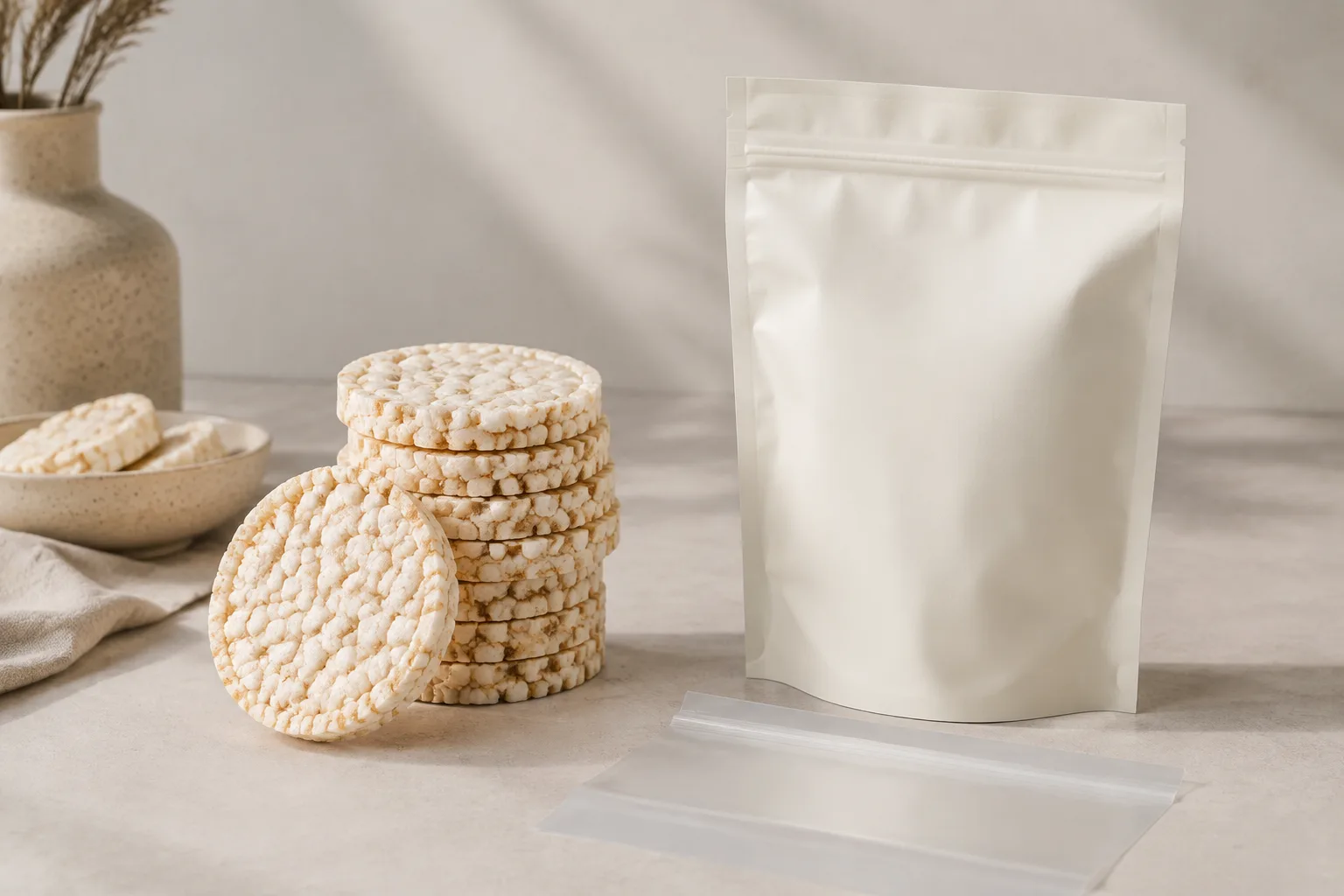 How Do I Package Puffed Rice Cakes in a Flexible Pouch