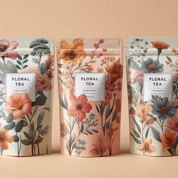 Coffee & Tea Flat-Bottom Pouch design example UPS-0006