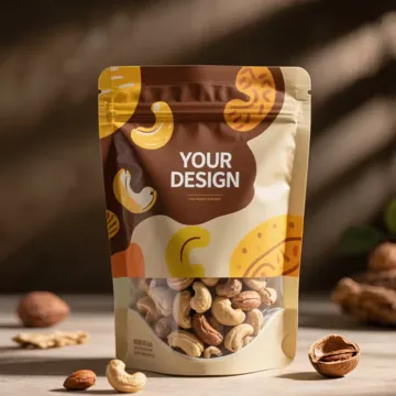 Window Cashew Nut Stand-Up Pouch design example UPS-0025