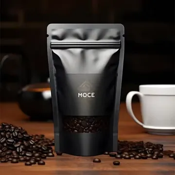 Coffee Bean Flat-Bottom Pouch design example UPS-0036