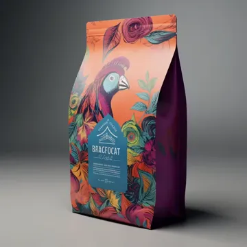 Coffee Bean Flat-Bottom Pouch design example UPS-0038