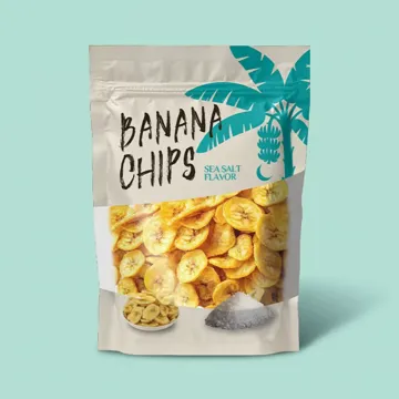 Banana Chip Stand-Up Pouch design example UPS-0047