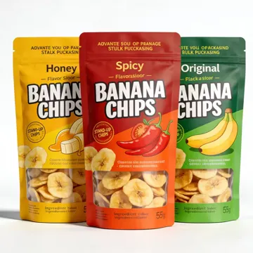 Banana Chip Stand-Up Pouch design example UPS-0064