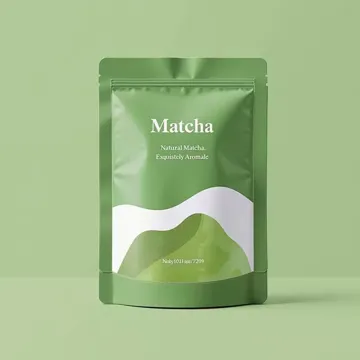 Matte Matcha Powder Stand-Up Pouch design example UPS-0071