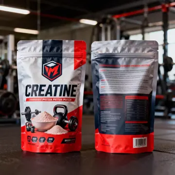 Protein & Creatine Powder Stand-Up Pouch design example UPS-0072