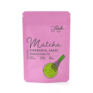 Matte Matcha Powder Stand-Up Pouch design example UPS-0073