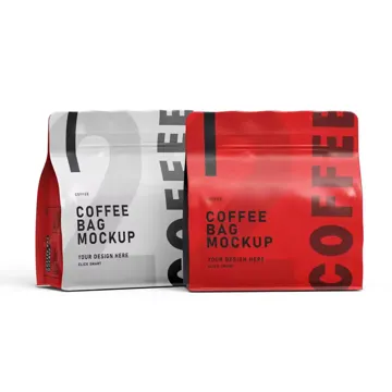 Coffee Bean Flat-Bottom Pouch design example UPS-0074