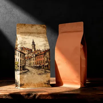 Matte Coffee Stand-Up Pouch design example UPS-0079