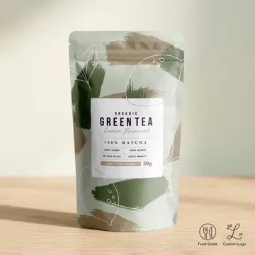 Tea Powder Stand-Up Pouch design example UPS-0081