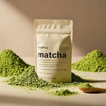 Matcha Powder Stand-Up Pouch design example UPS-0084