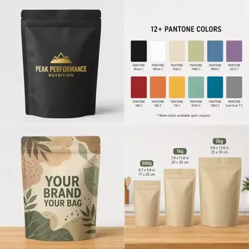 Kraft-Look Coffee & Tea Stand-Up Pouch design example UPS-0100