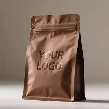 Coffee Bean Flat-Bottom Pouch design example UPS-0107