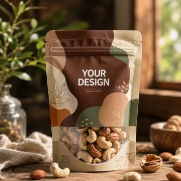 Window Cashew Nut Stand-Up Pouch design example UPS-0135