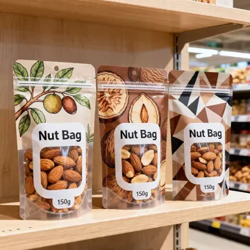 Window Cashew Nut Stand-Up Pouch design example UPS-0138