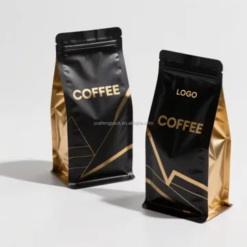 Coffee Bean Flat-Bottom Pouch design example UPS-0147