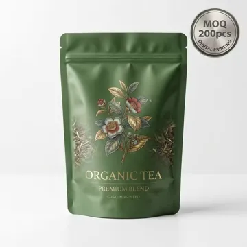Matte Tea Stand-Up Pouch design example UPS-0160