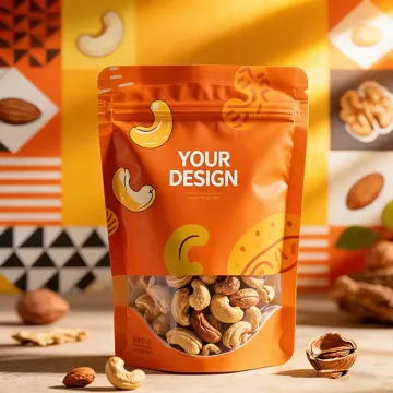 Window Cashew Nut Stand-Up Pouch design example UPS-0165