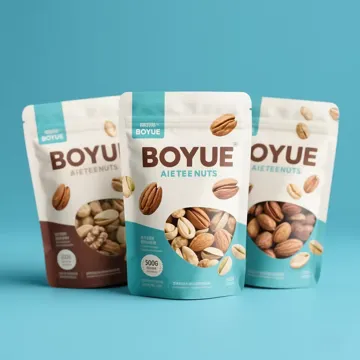 Kraft-Look Chocolate-Covered Nut Stand-Up Pouch design example UPS-0179