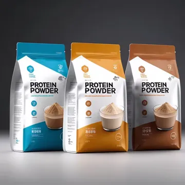 Whey Protein Powder Flat-Bottom Pouch design example UPS-0239