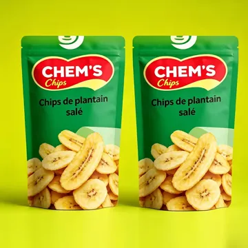 Banana Chip Stand-Up Pouch design example UPS-0242