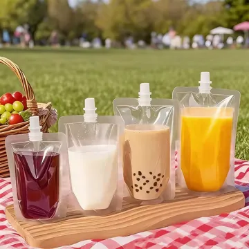 Clear Juice & Milk Spout Pouch design example UPS-0266