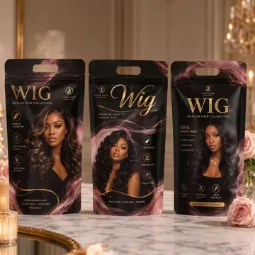 Hair Extension Stand-Up Pouch design example UPS-0276