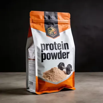 Whey Protein Powder Flat-Bottom Pouch design example UPS-0288