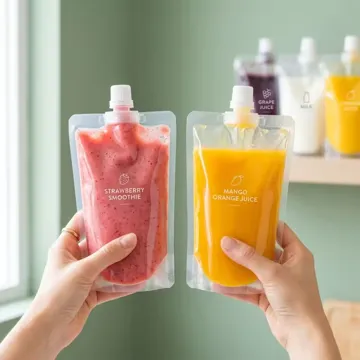 Clear Juice & Milk Spout Pouch design example UPS-0312
