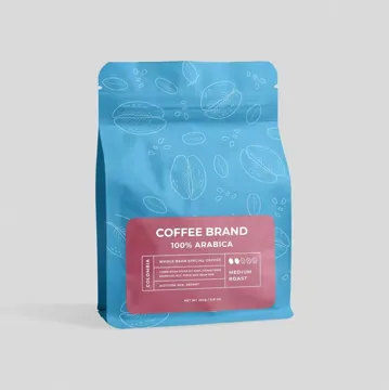 Coffee Bean Flat-Bottom Pouch design example UPS-0313