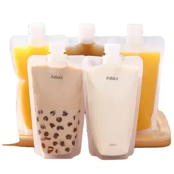 Clear Milk Tea & Yogurt Spout Pouch design example UPS-0352