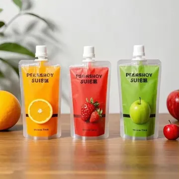 Clear Fruit Juice Spout Pouch design example UPS-0357