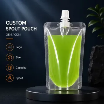 Clear Juice Spout Pouch design example UPS-0358