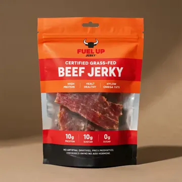 Beef Jerky Stand-Up Pouch design example UPS-0384