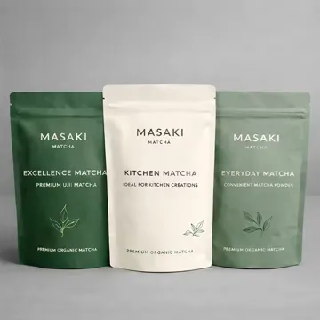 Matcha Powder Stand-Up Pouch design example UPS-0400