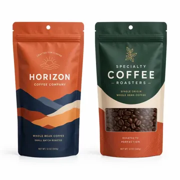 Coffee & Snack Stand-Up Pouch design example UPS-0412