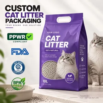 Pet Food & Cat Litter Flat-Bottom Pouch design example UPS-0477