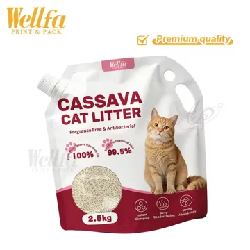 Clear Cat Litter Spout Pouch design example UPS-0478
