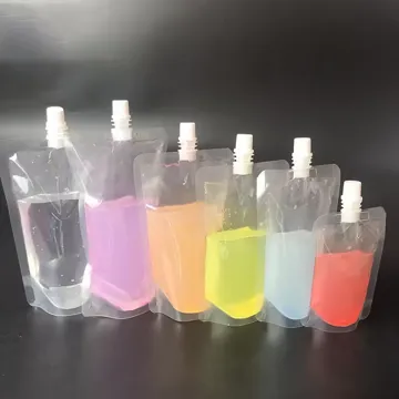Clear Juice & Beverage Spout Pouch design example UPS-0493