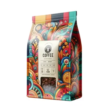 Coffee Bean Flat-Bottom Pouch design example UPS-0523