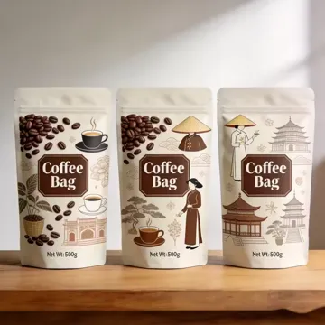 Kraft-Look Coffee Stand-Up Pouch design example UPS-0529