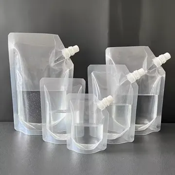 Clear Beverage Spout Pouch design example UPS-0531