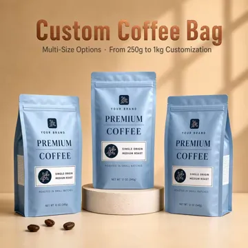 Kraft-Look Coffee Flat-Bottom Pouch design example UPS-0532