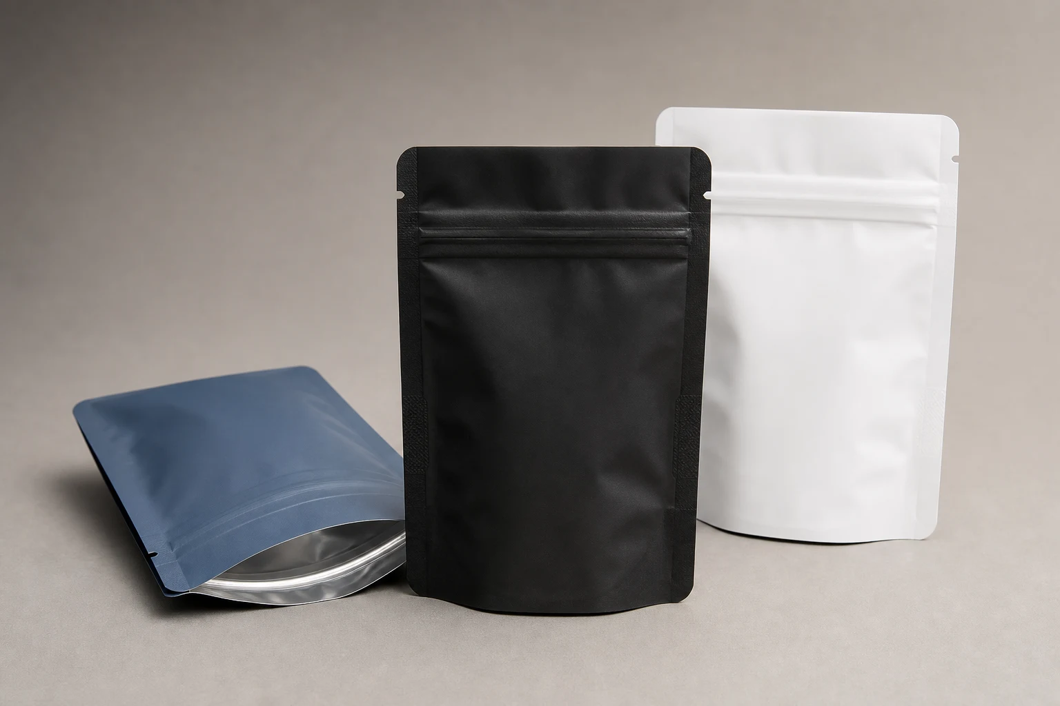 Opaque child-resistant Mylar-style pouch formats