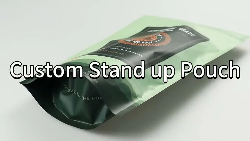 Custom stand-up pouch sample video cover